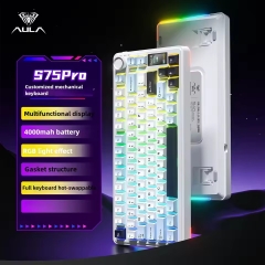 Bàn Phím Cơ Không Dây Aula S75 Pro - Có Màn Led Tùy Chỉnh - Led RGB Xuôi - 3 Mode Kết Nối Tiện Lợi