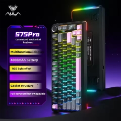 Bàn Phím Cơ Không Dây Aula S75 Pro - Có Màn Led Tùy Chỉnh - Led RGB Xuôi - 3 Mode Kết Nối Tiện Lợi