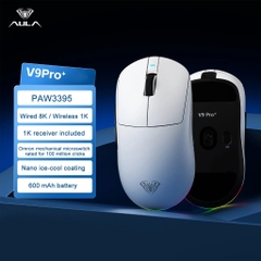 Chuột Gaming Không Dây Aula V9 Series - 3 Mode Kết Nối - PAW3950 - 8K Polling rate - Đèn Nền RGB