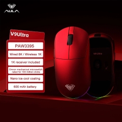 Chuột Gaming Không Dây Aula V9 Series - 3 Mode Kết Nối - PAW3950 - 8K Polling rate - Đèn Nền RGB