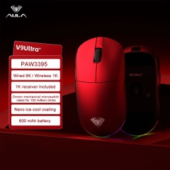Chuột Gaming Không Dây Aula V9 Series - 3 Mode Kết Nối - PAW3950 - 8K Polling rate - Đèn Nền RGB
