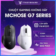 Chuột Gaming Không Dây MCHOSE G7 Công Thái Học 3 Chế Độ Kết Nối PAW3311 Pin 800mAh