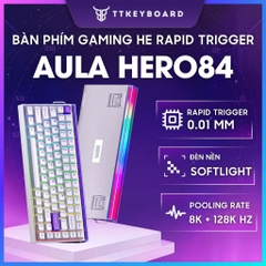 Bàn Phím Cơ Gaming He Rapid Trigger Aula Hero84 Rapid Trigger Polling Rate 8000hz Led RGB