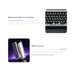 Bàn Phím Cơ Nut65 3 Modes, Nhôm Cnc, Mạch Xuôi Led Rgb Hotswap Ball Catch