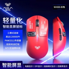 Chuột Gaming Không Dâu Aula SC650, 3 Mode Kết Nối, Màn Hình Đa Nhiệm, Paw 3311, Polling Rate 1000Hz
