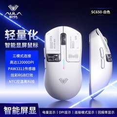 Chuột Gaming Không Dâu Aula SC650, 3 Mode Kết Nối, Màn Hình Đa Nhiệm, Paw 3311, Polling Rate 1000Hz