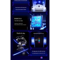 Chuột Gaming Không Dâu Aula SC650, 3 Mode Kết Nối, Màn Hình Đa Nhiệm, Paw 3311, Polling Rate 1000Hz