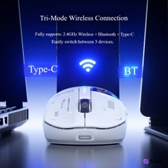 Chuột Gaming Không Dâu Aula SC650, 3 Mode Kết Nối, Màn Hình Đa Nhiệm, Paw 3311, Polling Rate 1000Hz