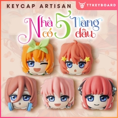 Keycap Artisan Lobo 5 Toubun 5 Nàng Dâu Resin 1u Nhiều Nhân Vật Trang Trí Bàn Phím Cơ