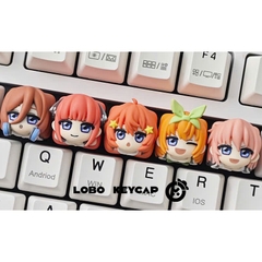 Keycap Artisan Lobo 5 Toubun 5 Nàng Dâu Resin 1u Nhiều Nhân Vật Trang Trí Bàn Phím Cơ