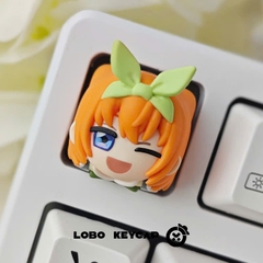 Keycap Artisan Lobo 5 Toubun 5 Nàng Dâu Resin 1u Nhiều Nhân Vật Trang Trí Bàn Phím Cơ