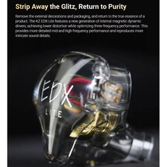 Tai nghe KZ EDX Lite Tai Nghe IEM Chất Âm HIFI Khử Tiếng Ồn QDC C Pin Cáp Tháo Rời Jack 3.5mm