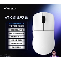 Chuột Gaming Không Dây ATK F1 V2 Series Siêu Nhẹ 38G PAW3950 Ultra Nordic 54H20 Rate 8K