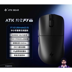Chuột Gaming Không Dây ATK F1 V2 Series Siêu Nhẹ 38G PAW3950 Ultra Nordic 54H20 Rate 8K