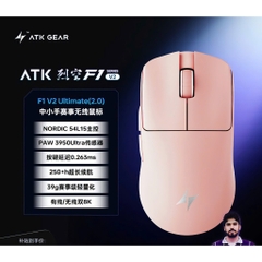 Chuột Gaming Không Dây ATK F1 V2 Series Siêu Nhẹ 38G PAW3950 Ultra Nordic 54H20 Rate 8K