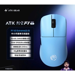 Chuột Gaming Không Dây ATK F1 V2 Series Siêu Nhẹ 38G PAW3950 Ultra Nordic 54H20 Rate 8K