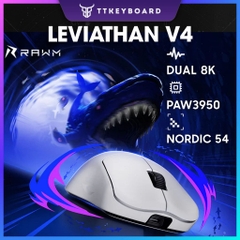 Chuột Gaming Không Dây RAWM Leviathan V4, Dual 8K Rate, MCU Nordic nRF54L15, DPI 45000