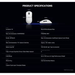 Chuột Gaming Không Dây RAWM Leviathan V4, Dual 8K Rate, MCU Nordic nRF54L15, DPI 45000