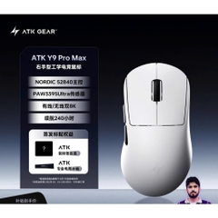 Chuột Gaming Không Dây Ergonomic ATK Y9 Dula 8K Polling Rate Paw 3950 Form Tay Phải