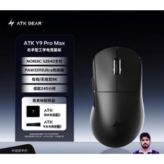 Chuột Gaming Không Dây Ergonomic ATK Y9 Dula 8K Polling Rate Paw 3950 Form Tay Phải