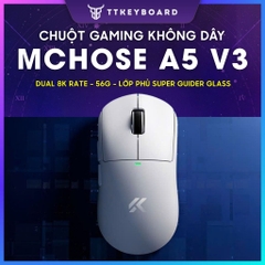 Chuột Không Dây Gaming Mchose A5 V3 Dual 8K Polling Rate Siêu Nhẹ 56G Lớp Phủ Super Glide
