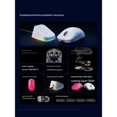 Chuột Gaming Không Dây Mchose A7 V2 Series Cảm Biến PAW 3950TI Dual 8K Polling Rate