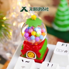 Keycap Artisan Lobo Infinite Key Chủ Đề Quả Cầu Tuyết Xmas Resin 1u Trang Trí Bàn Phím Cơ