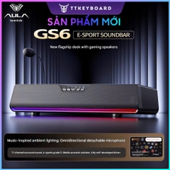 Loa Audio Soundbar Esport Gaming AULA GS6 ÂM Vòm 7.1 Có Bluetooth Míc Thoại AI Chống Ồn