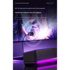 Loa Audio Soundbar Esport Gaming AULA GS6 ÂM Vòm 7.1 Có Bluetooth Míc Thoại AI Chống Ồn