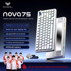 Bàn Phím Cơ Không Dây Aula Nova75 Có Màn Led Tùy Chỉnh Full HD Led RGB Xuôi 3 Mode Kết Nối