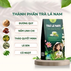 Trà lá nam 10 vị chính hãng detox giảm cân thải độc gan an toàn hiệu quả, hộp 60 gói
