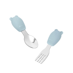 Bộ thìa dĩa cho bé bằng silicon, inox 304 Elmich 0005TD2
