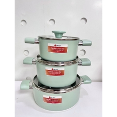 Bộ nồi men sứ Elmich EL -5204SK size 18,20,24cm