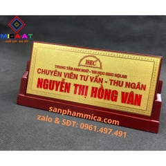 Biển Tên Chức Danh Gỗ Đồng Tam Giác