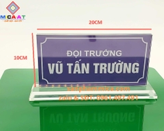 Bảng Chức Danh Mica Trong Suốt 10x20, biển tên mica trong suốt để bàn KT 10x20cm