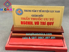 Biển chức danh tam cấp mặt đồng 2mm cao cấp
