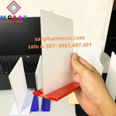 Menu Mica Để Bàn A6 Đế Lùa 2 Mặt Trong Suốt