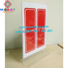 Bảng Menu Mica Tam Giác Đế Rời