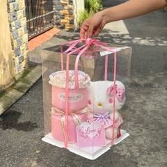 Sét quà tặng gấu bông baby three, lena, kuromi. gấu bông quà tặng đựng trong hộp trong suốt quà tặng cute