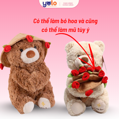 TEDDY ÔM HOA SIÊU DỄ THƯƠNG – QUÀ TẶNG NGỌT NGÀO