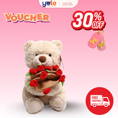 TEDDY ÔM HOA SIÊU DỄ THƯƠNG – QUÀ TẶNG NGỌT NGÀO