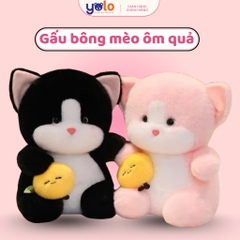 GẤU BÔNG MÈO ÔM TRÁI CÂY SIÊU DỄ THƯƠNG LÀM QUÀ TẶNG BẠN BÈ NGƯỜI THÂN