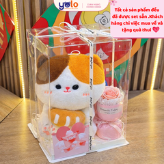 Sét quà tặng gấu bông baby three, lena, kuromi. gấu bông quà tặng đựng trong hộp trong suốt quà tặng cute