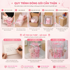 Sét quà tặng gấu bông baby three, lena, kuromi. gấu bông quà tặng đựng trong hộp trong suốt quà tặng cute