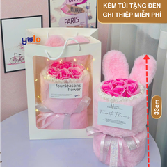 Bó Hoa sáp tai thỏ 7 bông (thể hiện cho tình yêu đôi lứa làm quà tặng ny bạn bè )
