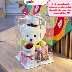 Sét quà tặng gấu bông baby three, lena, kuromi. gấu bông quà tặng đựng trong hộp trong suốt quà tặng cute