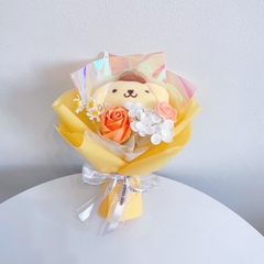 Hoa gấu bông bó siêu cute, bó hoa gấu bông tặng kèm túi đèn