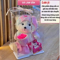 Sét quà tặng gấu bông baby three, lena, kuromi. gấu bông quà tặng đựng trong hộp trong suốt quà tặng cute