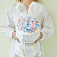 Bó sáp tai thỏ 21 bông siêu dễ thương làm quà tặng bạn bè người thân
