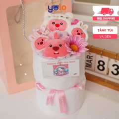 Bó hoa gấu bông siêu dễ thương.sét hoa quà tặng